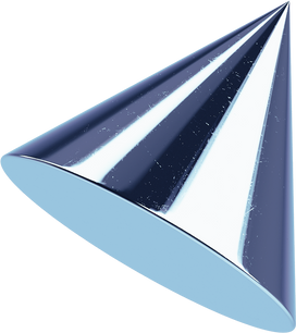 3D Chrome Shape ConeBlob