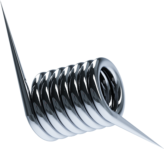 3D Chrome Shape Longer Tail CoilBlob