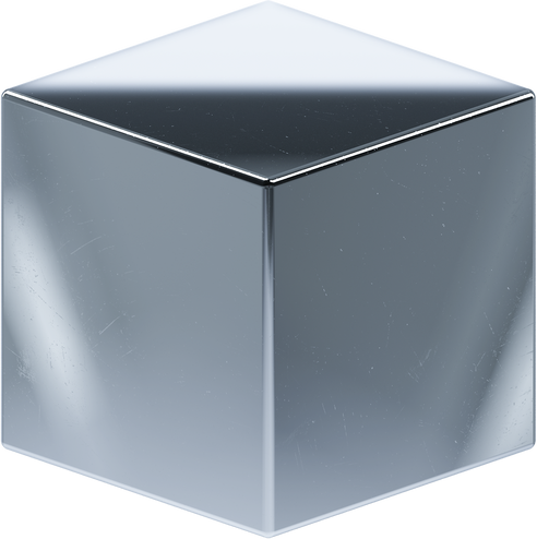 3D Chrome Shape CubeBlob